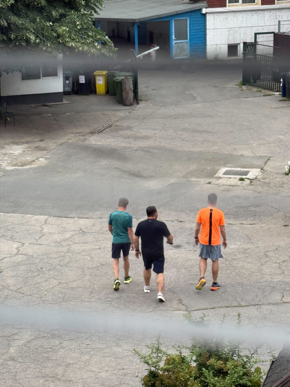 Three of the team heading out for a morning run